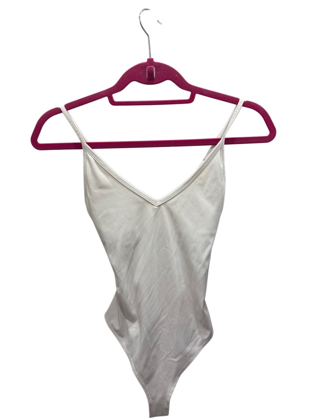 Garage White V-Neck Bodysuit XS